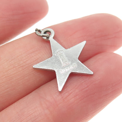 925 Sterling Silver Vintage Pillar College Beta Sigma Phi Star Charm Pendant