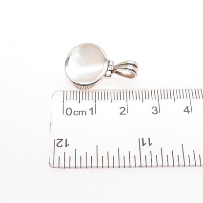 ATI ANNIKA WITT 925 Sterling Silver Vintage Real MOP Modernist Charm Pendant