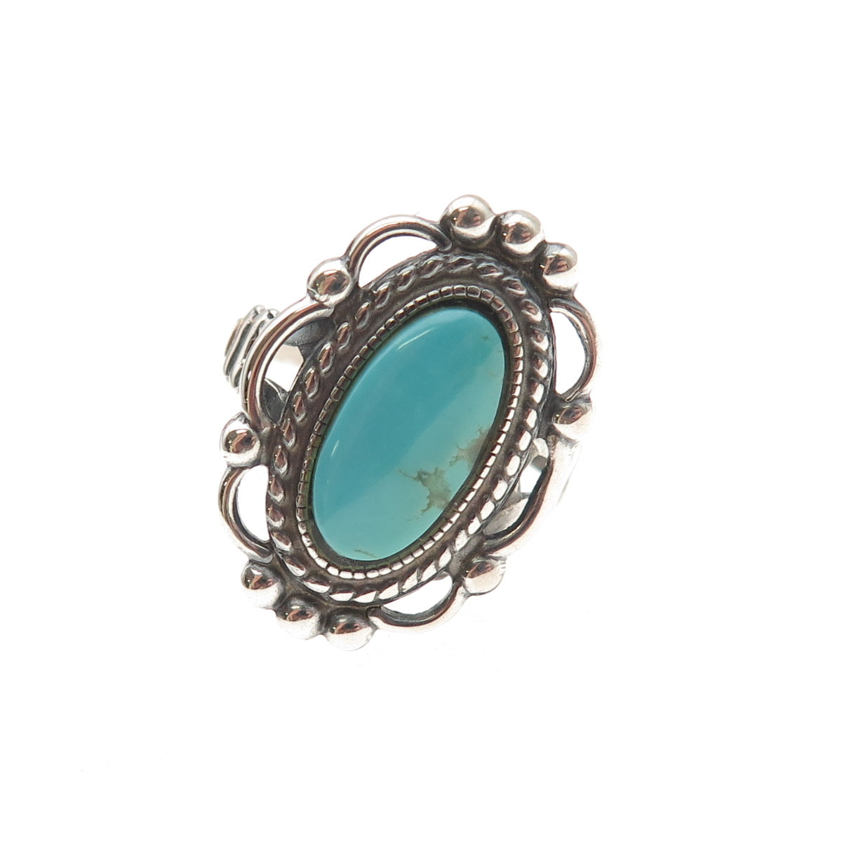 ESPO Joseph Esposito 925 Sterling Silver Vintage Real Turquoise Ring Size 6.25