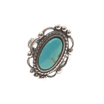 ESPO Joseph Esposito 925 Sterling Silver Vintage Real Turquoise Ring Size 6.25