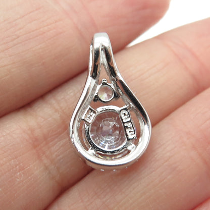 925 Sterling Silver Round-Cut C Z Minimalist Pendant