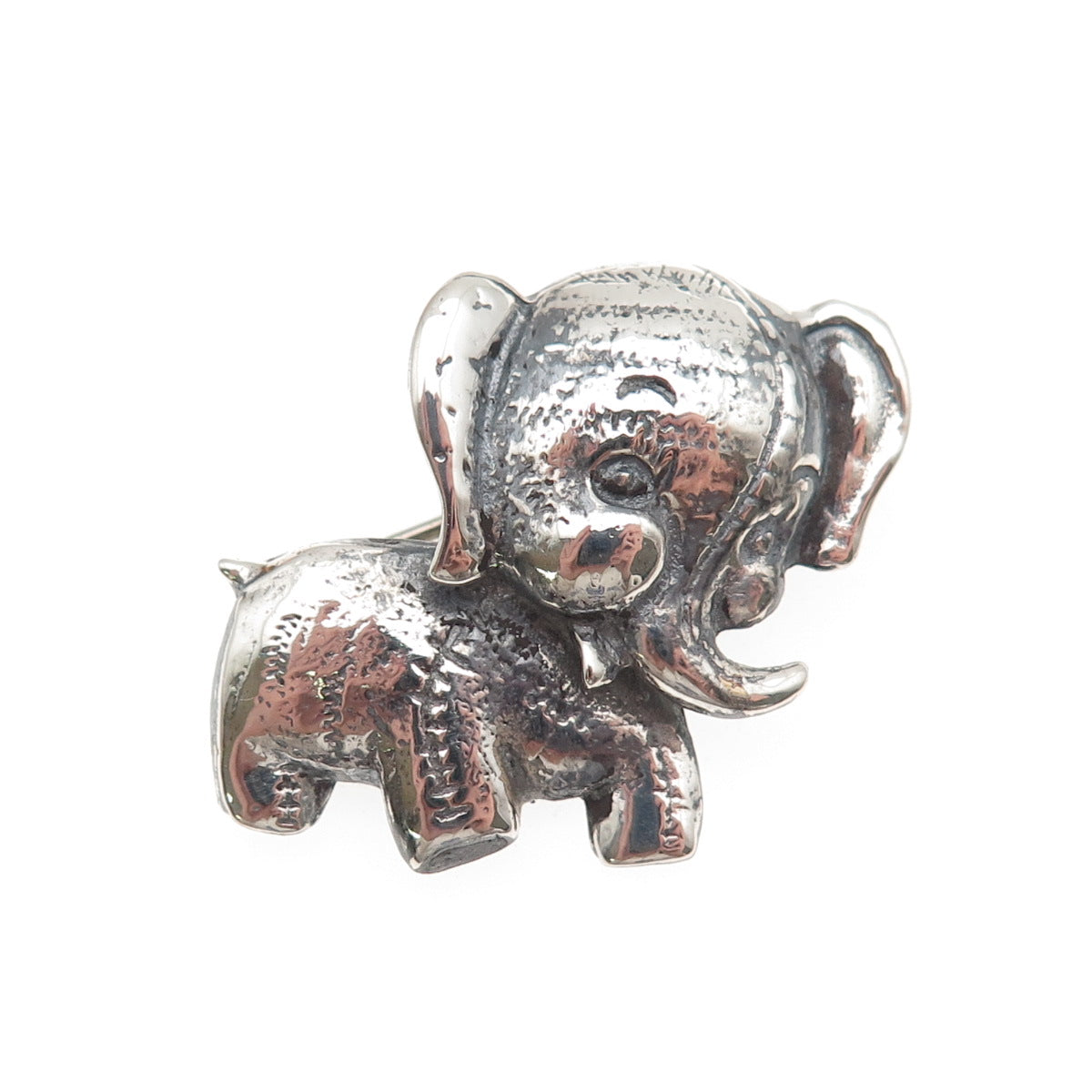 JewelArt Sterling Silver Vintage Elephant Cartoon Character Oxidized Pin Brooch
