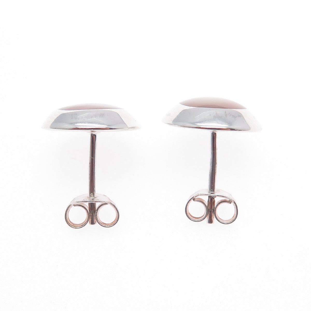 BOMA 925 Sterling Silver Vintage Real MOP Modernist Stud Earrings