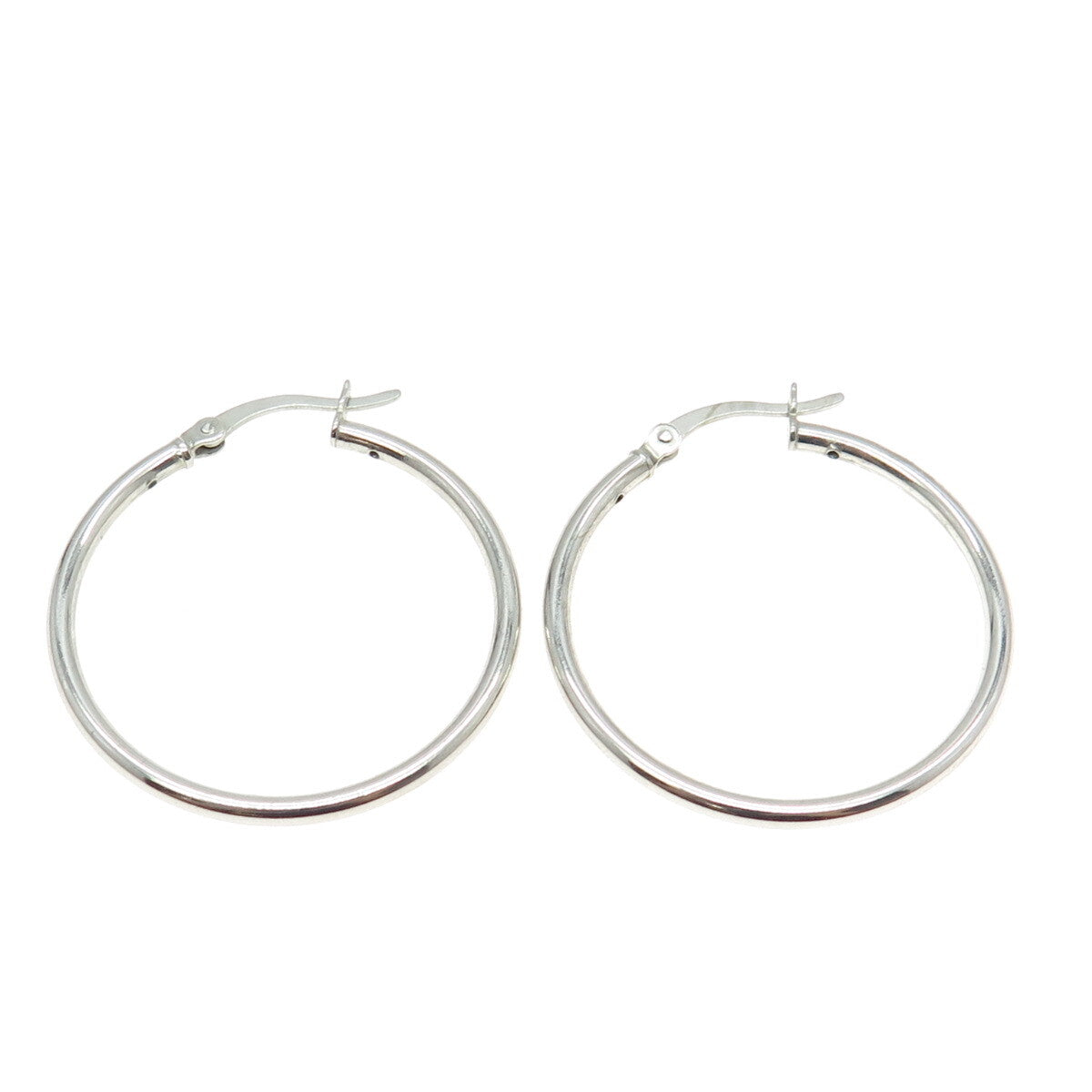 925 Sterling Silver Tube Hoop Earrings