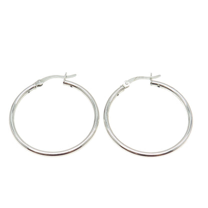 925 Sterling Silver Tube Hoop Earrings