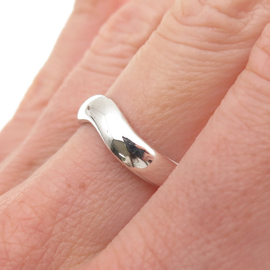 Tiffany & Co. Elsa Peretti 925 Sterling Silver Vintage Wavy Band Ring Size 6.5