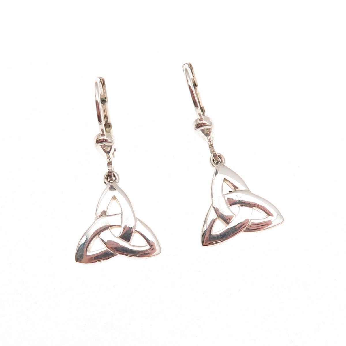 Solvar 925 Sterling Silver Vintage Celtic Trinity Knot Dangle Earrings