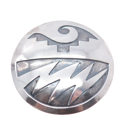 Old Pawn 925 Sterling Silver Vintage Southwestern Tribal Pin Brooch / Pendant