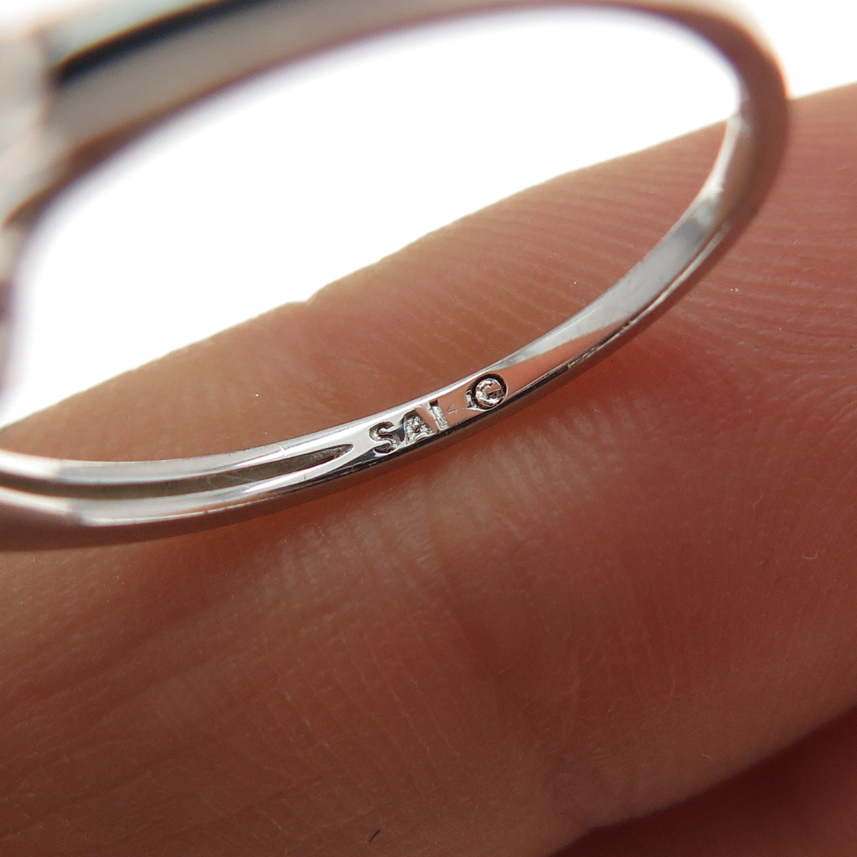 SAI 925 Sterling Silver Lab-Created Ruby & Real White Topaz Ring Size 6.75