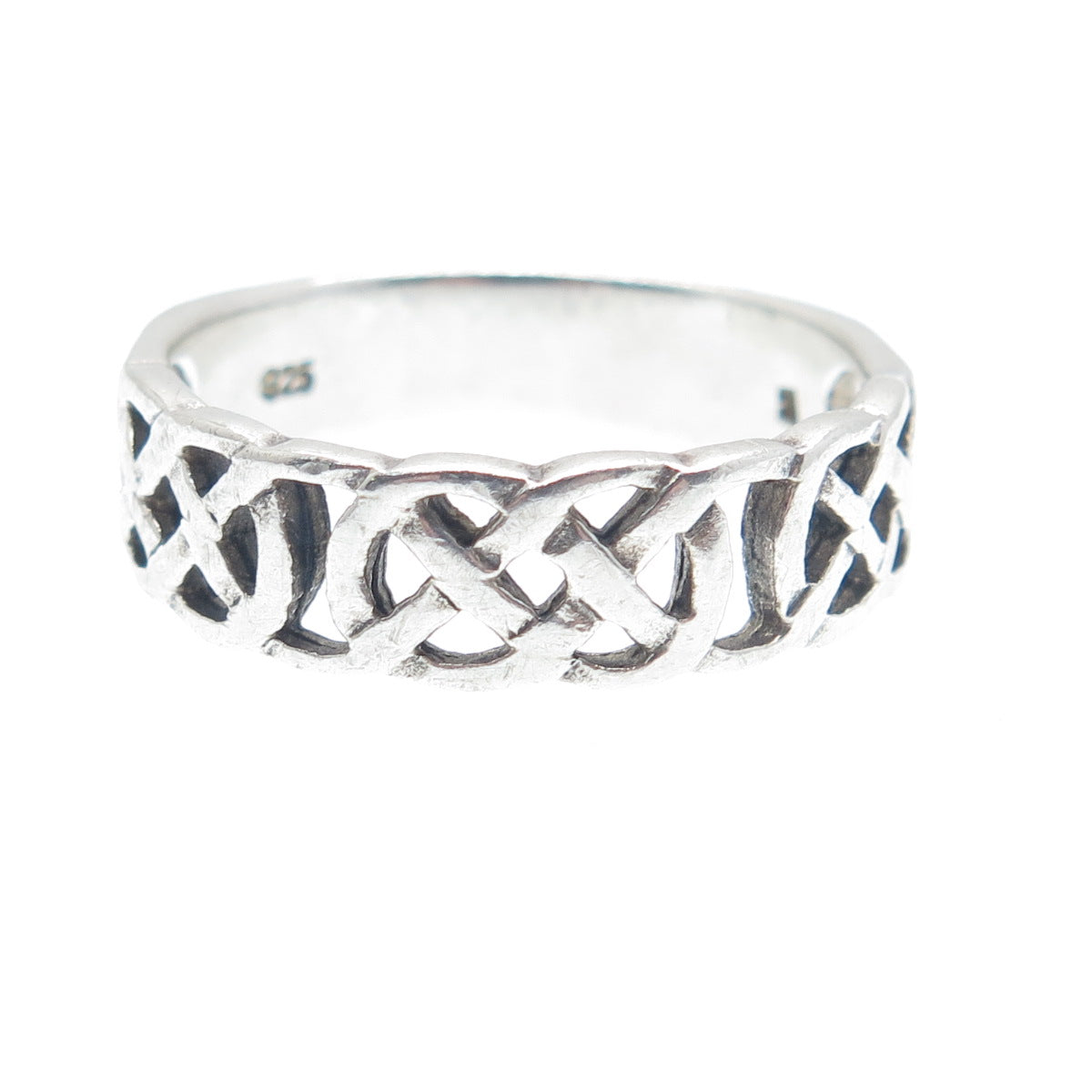 925 Sterling Silver Vintage Celtic Love Knot Band Ring Size 10