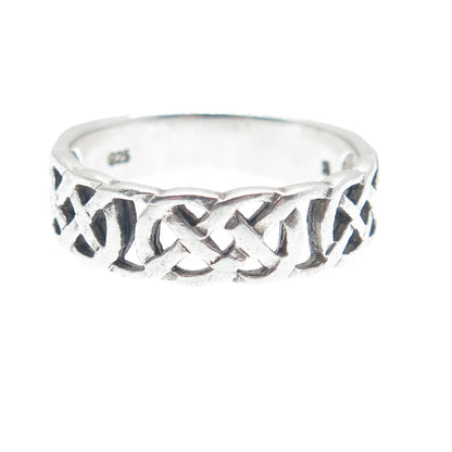 925 Sterling Silver Vintage Celtic Love Knot Band Ring Size 10