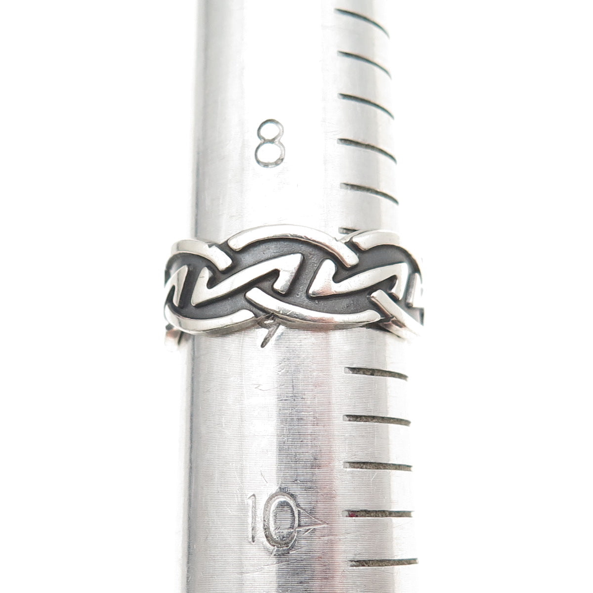 925 Sterling Silver Vintage Celtic Oxidized Band Ring Size 9