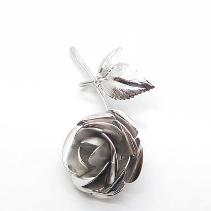 RAIMOND SILVER MFG CO. 925 Sterling Silver Vintage Handmade Rose Flower Brooch