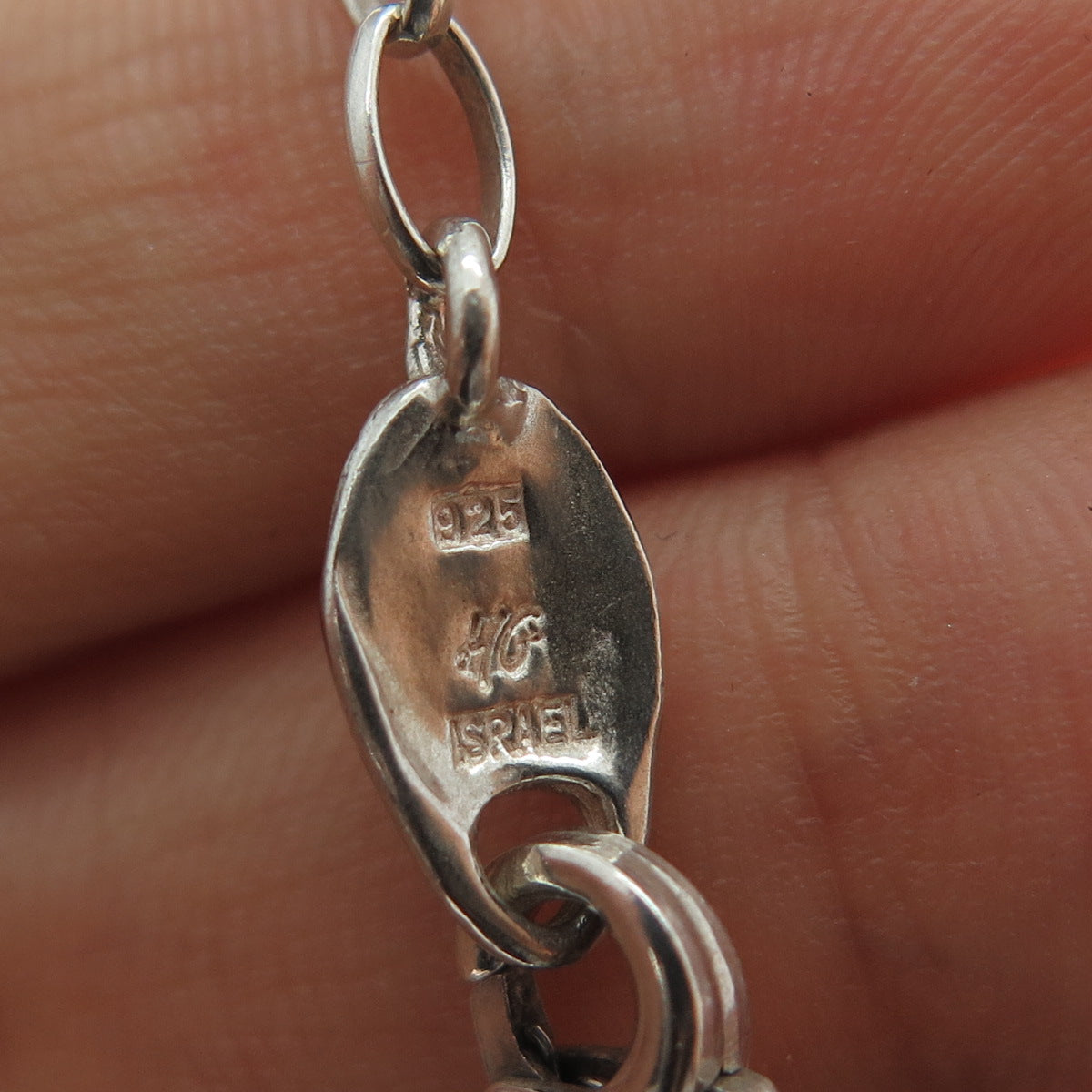 HAGIT GORALI 925 Sterling Silver Vintage Israel Modernist Chain Necklace 20"