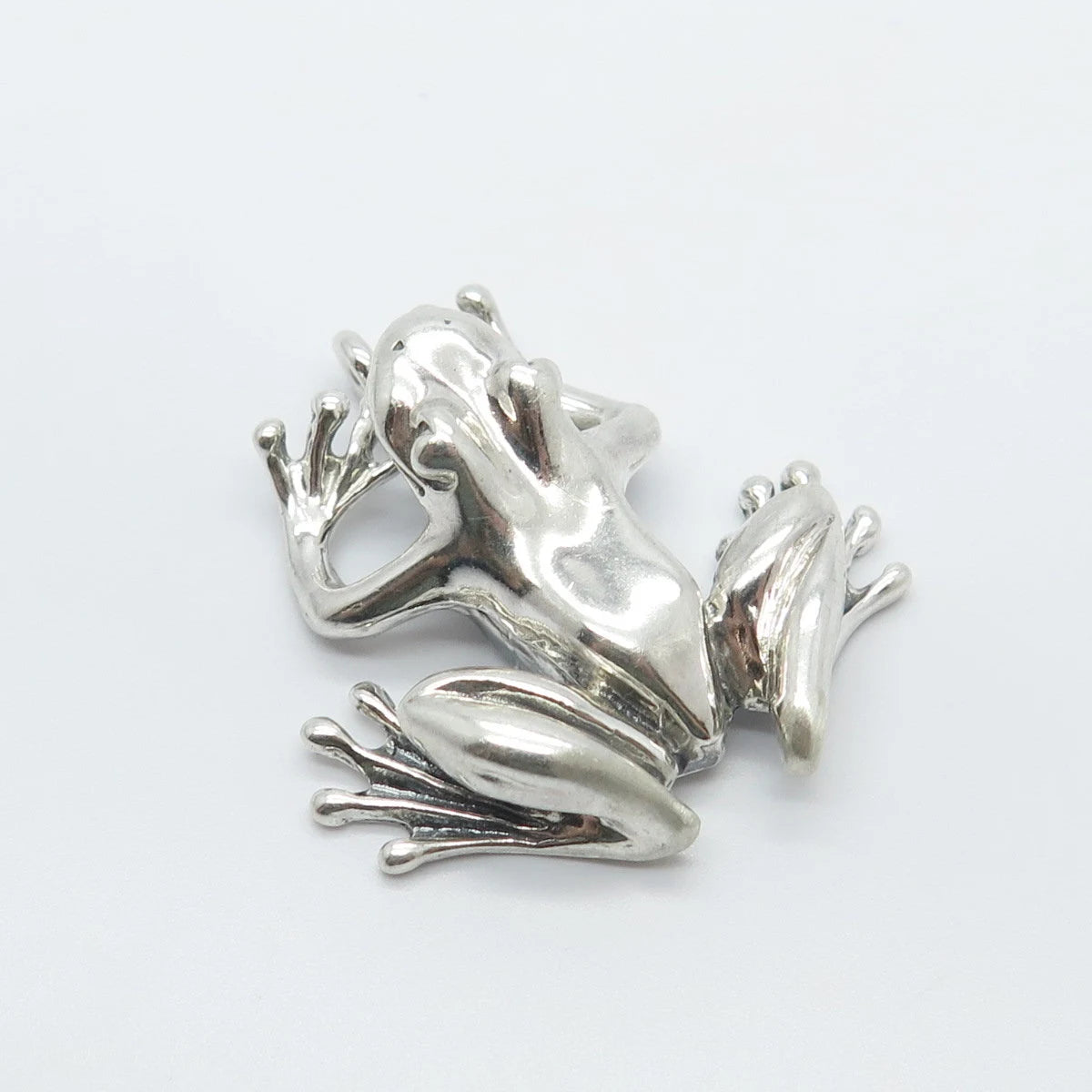 925 Sterling Silver Vintage Frog For Good Luck Pendant
