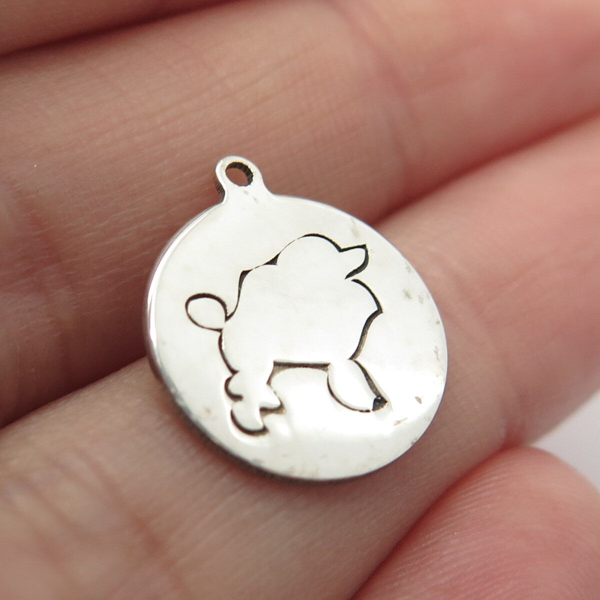 925 Sterling Silver USA Two In Town Poodle Dog Charm Pendant