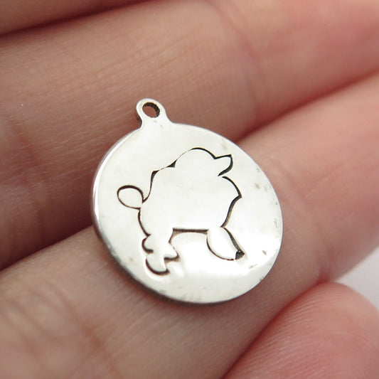 925 Sterling Silver USA Two In Town Poodle Dog Charm Pendant