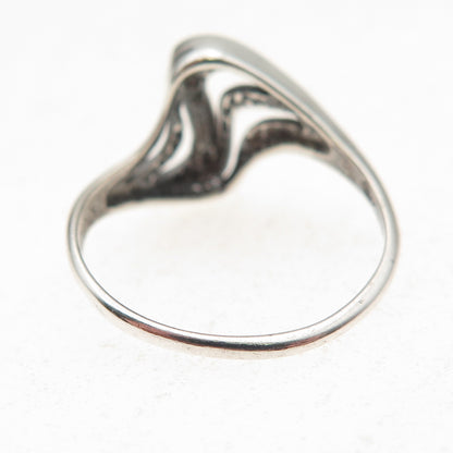 Shube 925 Sterling Silver Vintage Modernist Oxidized Ring Size 7.75