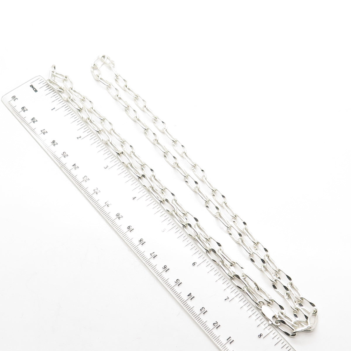 925 Sterling Silver Oval Chain Necklace 32"