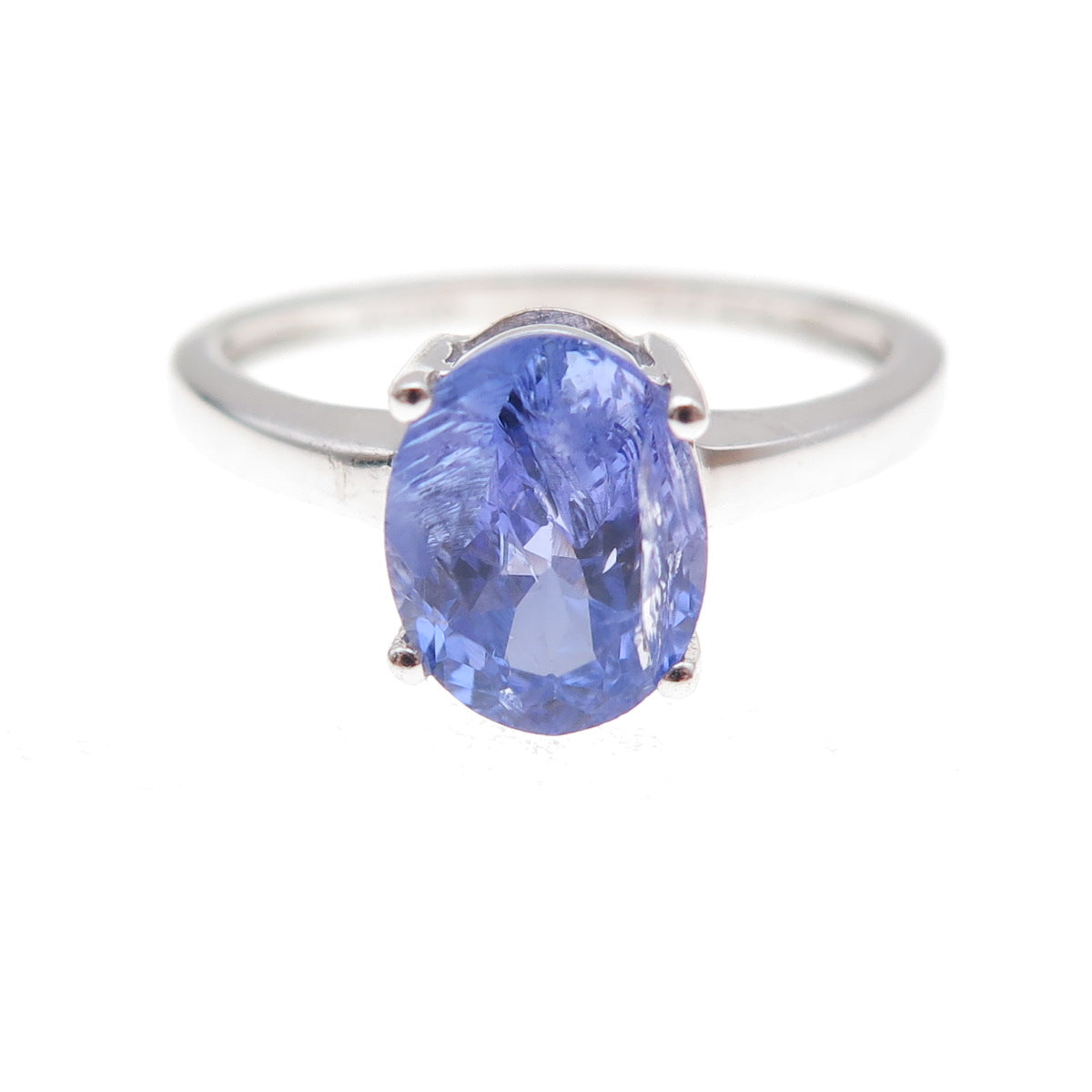 925 Sterling Silver Real Oval-Cut Tanzanite Ring Size 8