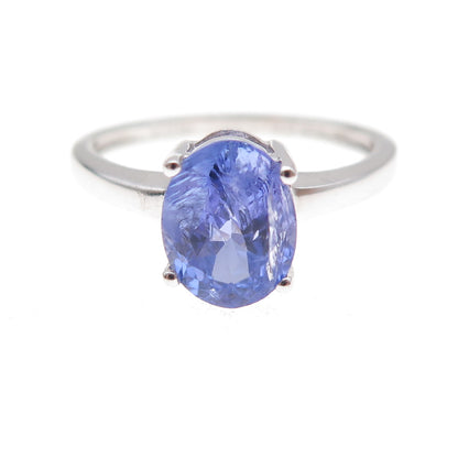925 Sterling Silver Real Oval-Cut Tanzanite Ring Size 8