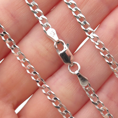 P. Lux 925 Sterling Silver Vintage Italy Curb Chain Necklace 20"