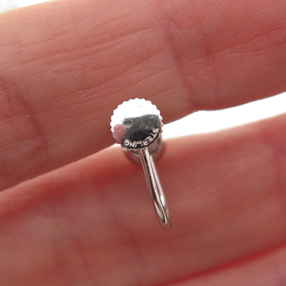 925 Sterling Silver Antique Art Deco Charm Holder Screw Back Earrings