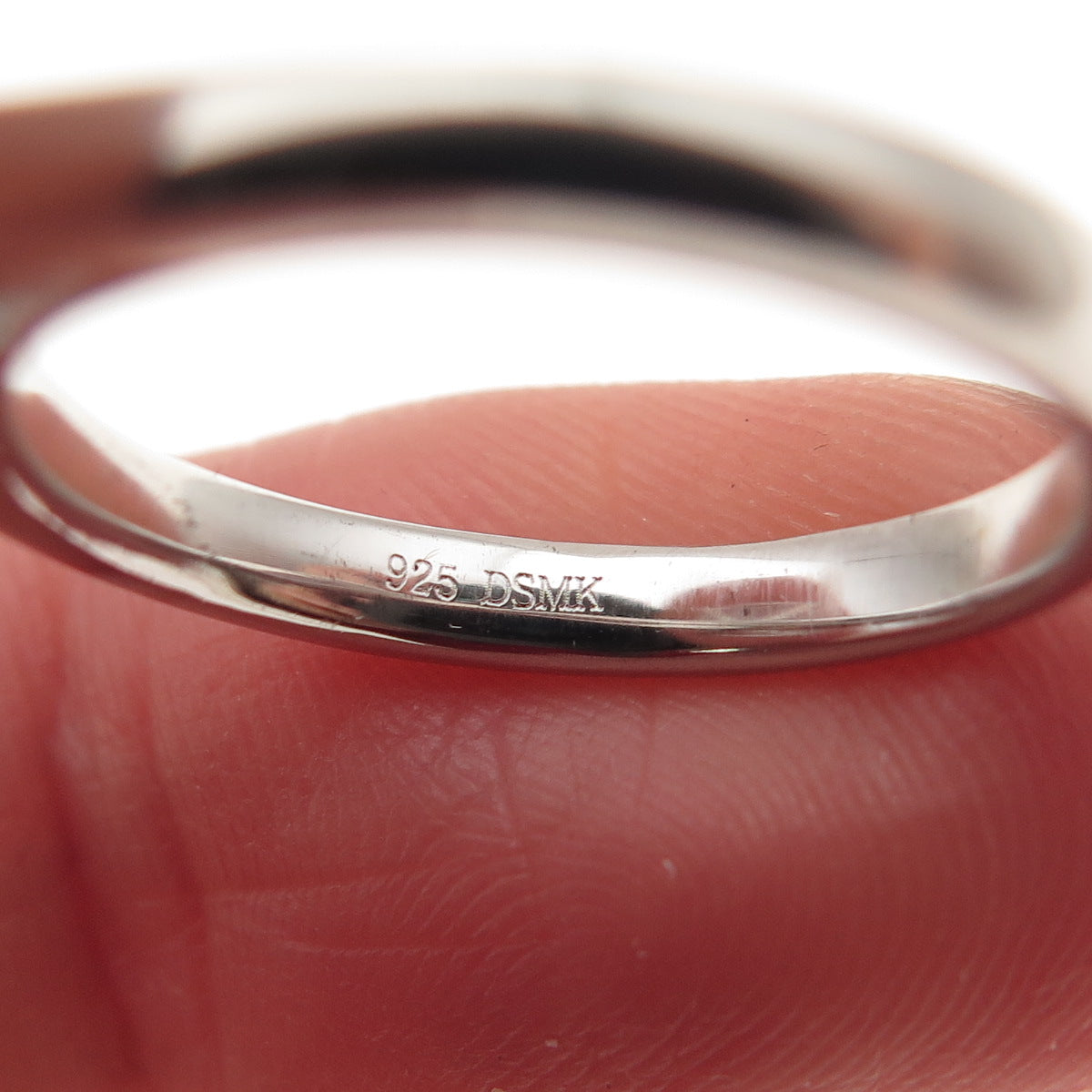 DSMK 925 Sterling Silver Radiant-Cut C Z Engagement Ring Size 6