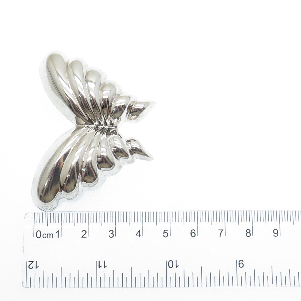 JONDELL 925 Sterling Silver Vintage Spain Puffy Butterfly Pin Brooch