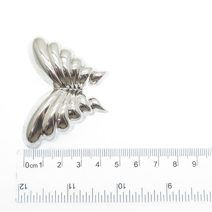 JONDELL 925 Sterling Silver Vintage Spain Puffy Butterfly Pin Brooch