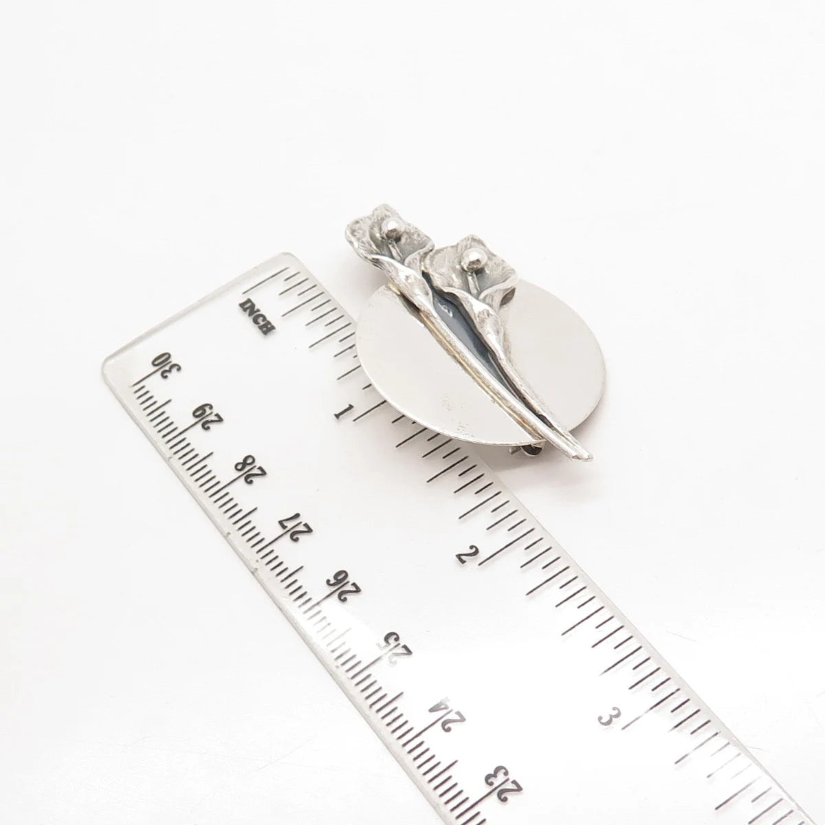 925 Sterling Silver Vintage Lily Floral Pin Brooch
