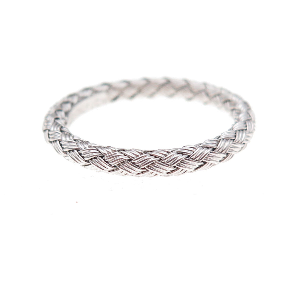 Jacmel Mauritius 925 Sterling Silver Italy Woven Band Ring Size 8.25