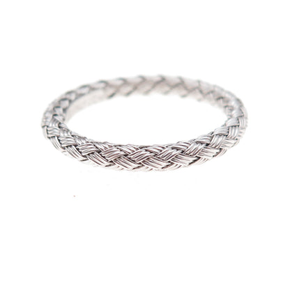 Jacmel Mauritius 925 Sterling Silver Italy Woven Band Ring Size 8.25