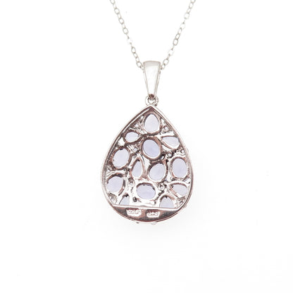 Chuck Clemency 925 Sterling Silver Real Tanzanite Cable Chain Necklace 20"