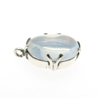 925 Sterling Silver Antique Real Opalite Gemstone Set of 5 Charm Pendant