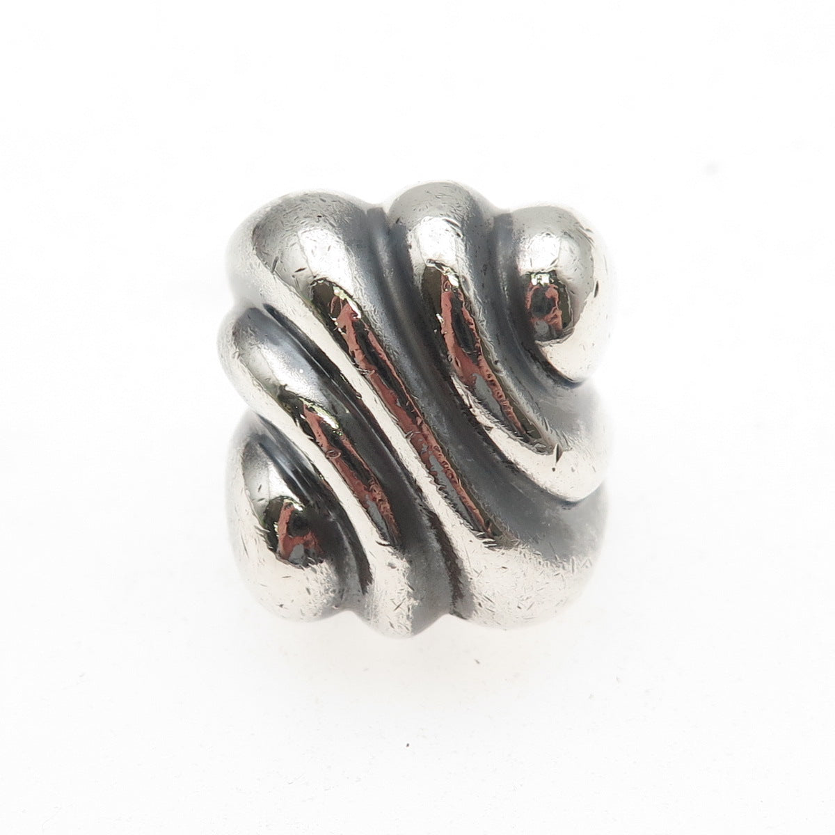 925 Sterling Silver Vintage Mexico Modernist Oxidized Ring Size 5.75