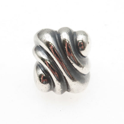 925 Sterling Silver Vintage Mexico Modernist Oxidized Ring Size 5.75