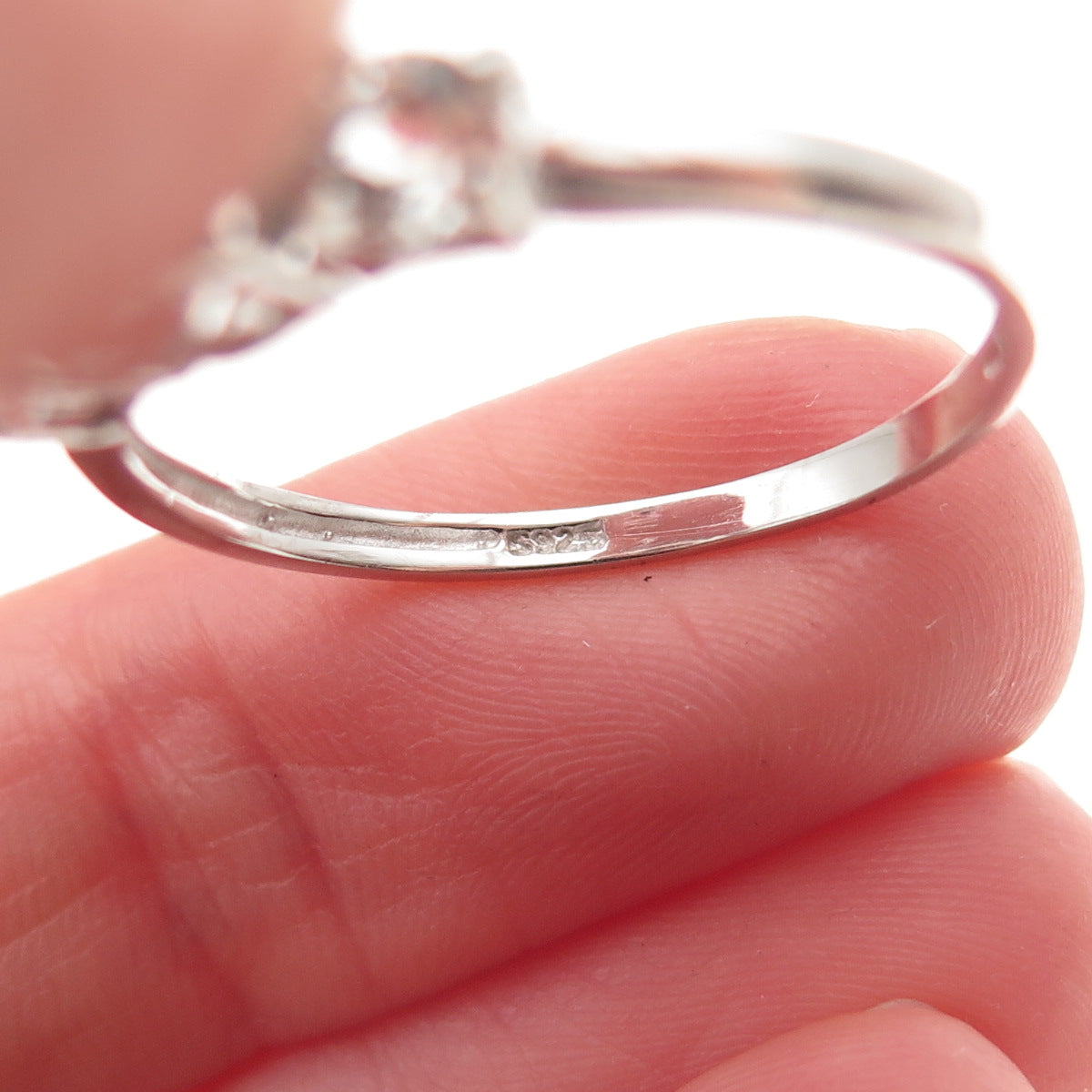 925 Sterling Silver Real Light Blue Topaz Engagement Ring Size 9.75