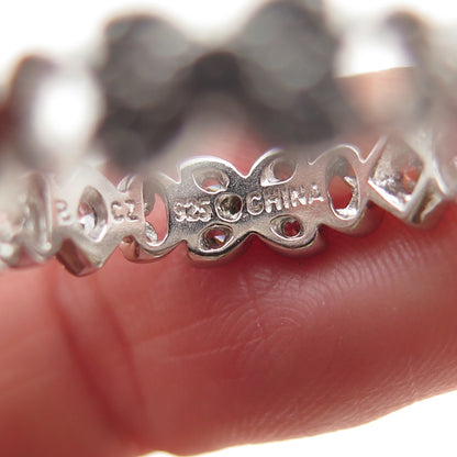 ROSS SIMONS 925 Sterling Silver Round-Cut C Z Heart Butterfly Band Ring Size 7