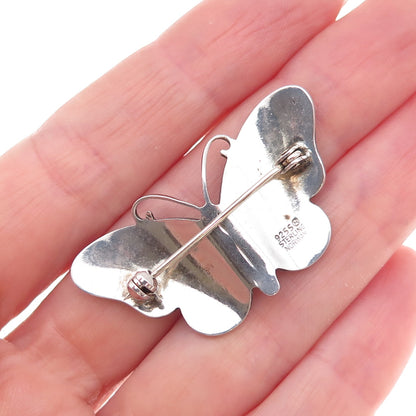 Ivar T. Holth 925S Sterling Silver Vintage Norway Enamel Butterfly Pin Brooch
