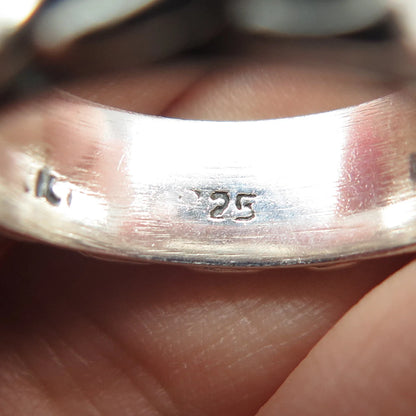 925 Sterling Silver Vintage Cable Link Style Oxidized Band Ring Size 8.75