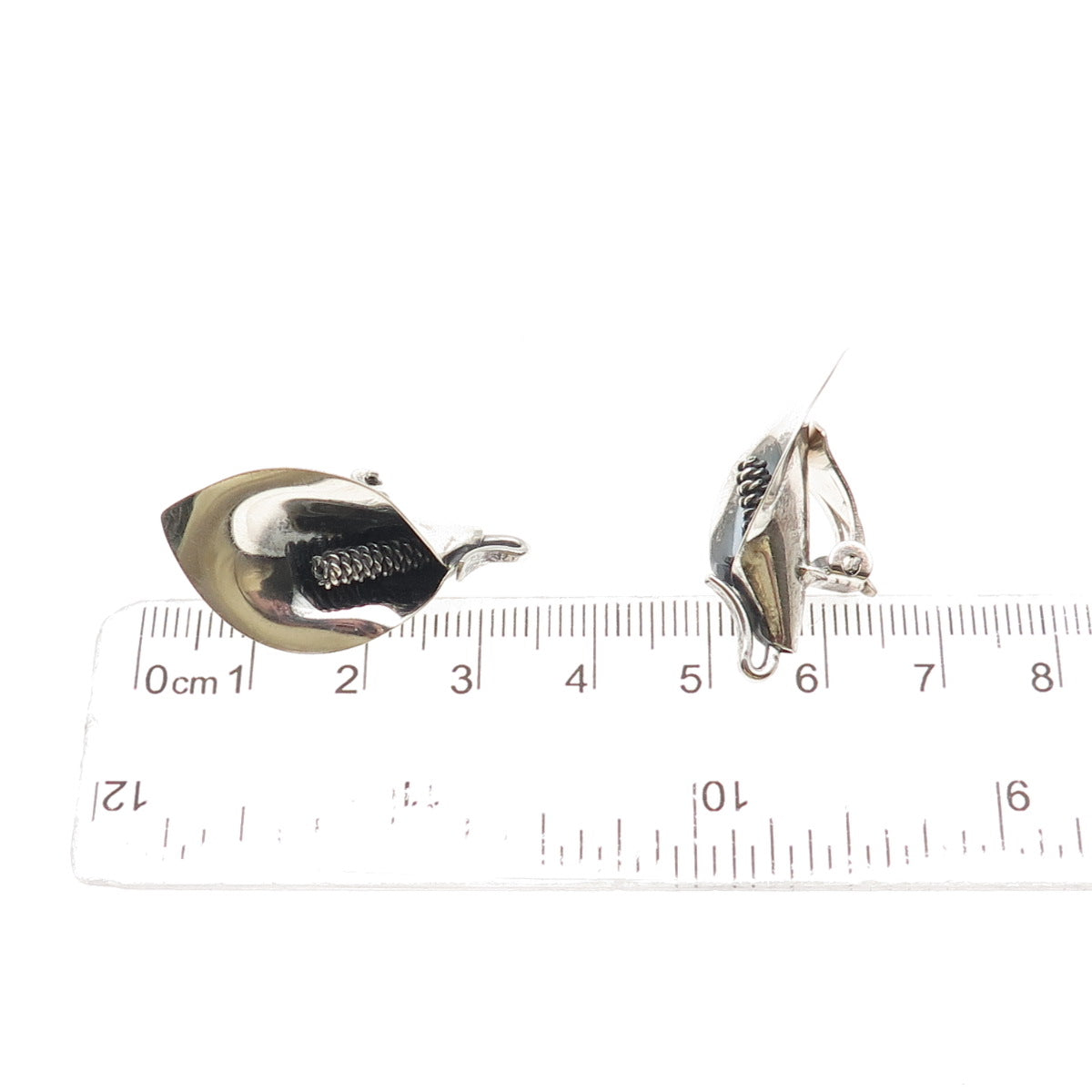 Niels Erik From 925S Sterling Silver Vintage Denmark Calla Lily Clip On Earrings