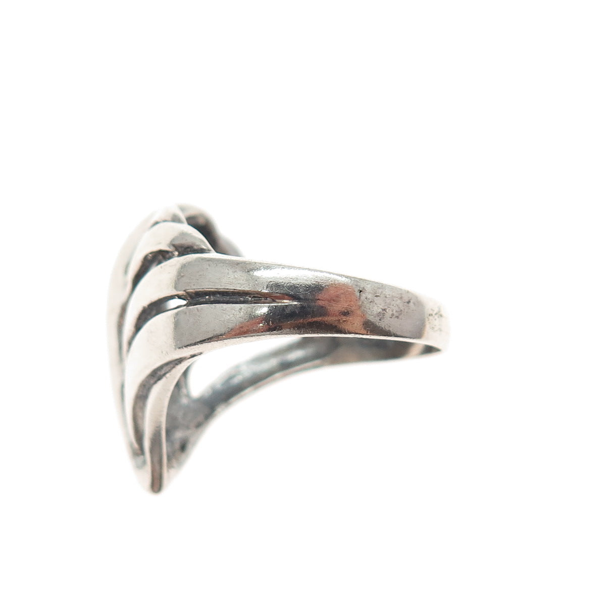 925 Sterling Silver Vintage Modernist Oxidized Ring Size 8.25