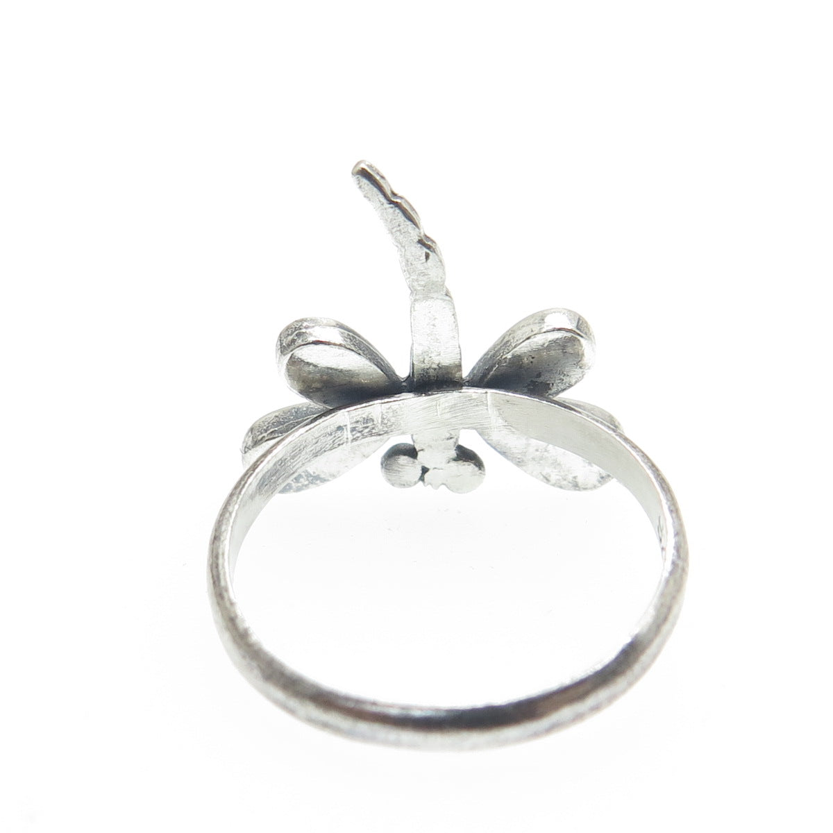 925 Sterling Silver Vintage Real Mother-of-Pearl Dragonfly Ring Size 5.75