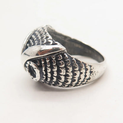 925 Sterling Silver Vintage Wise Owl Ring Size 7.5