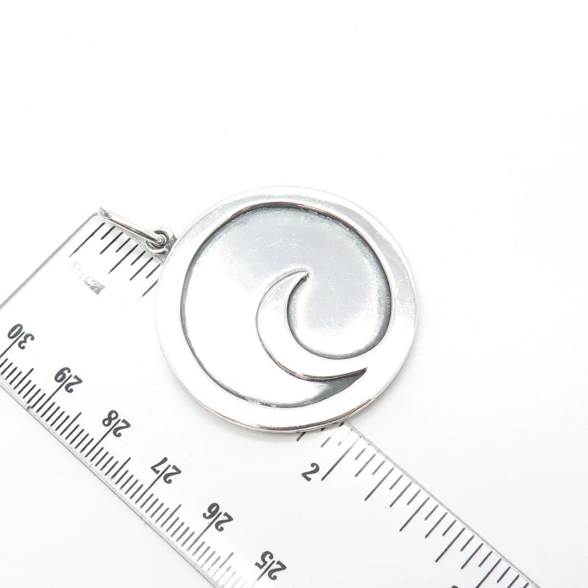 925 Sterling Silver Vintage Crescent Moon Pendant