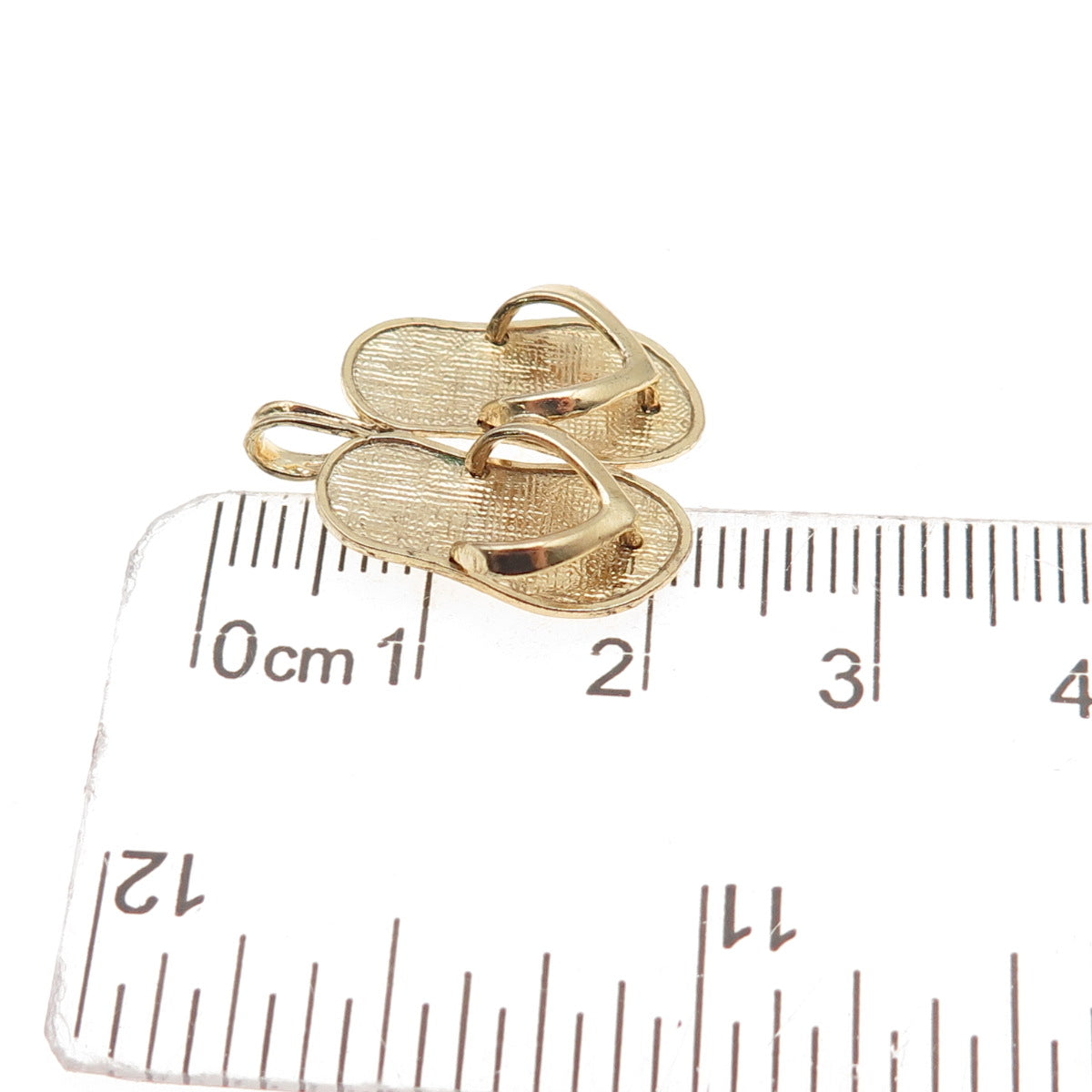925 Sterling Silver Gold Plated Sandals 3D Charm Pendant