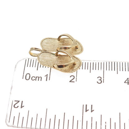 925 Sterling Silver Gold Plated Sandals 3D Charm Pendant