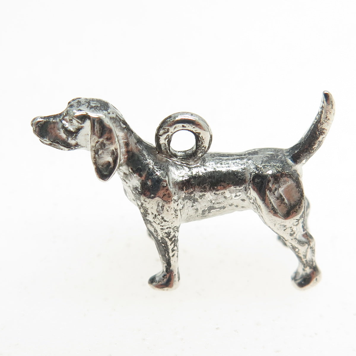 925 Sterling Silver Antique Art Deco Dog / Puppy 3D Charm Pendant