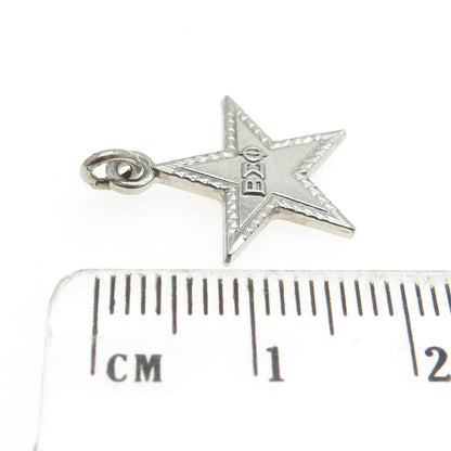 925 Sterling Silver Vintage Civil Defense Beta Sigma Phi Star Charm Pendant